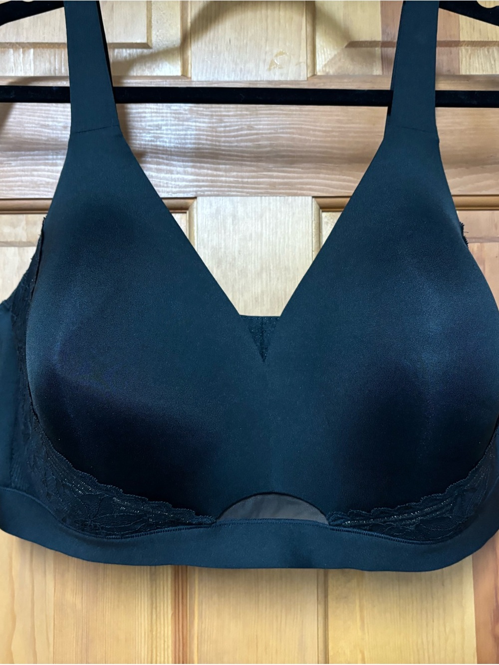 Lane Bryant Women's Black Seamless Lace Trim Wireless Bra 44DDD